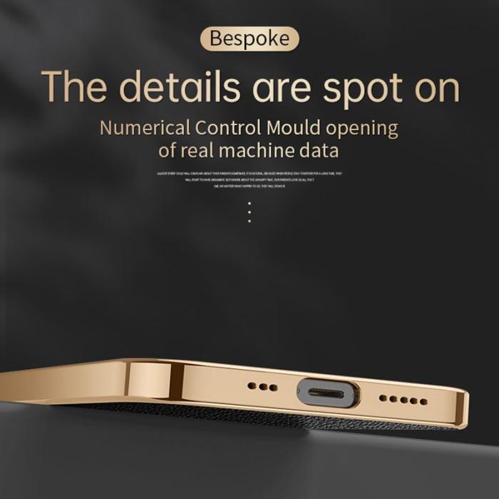 SULADA - SULADA iPhone 15 Plus Skal Electroplaterad PU Läder Svart