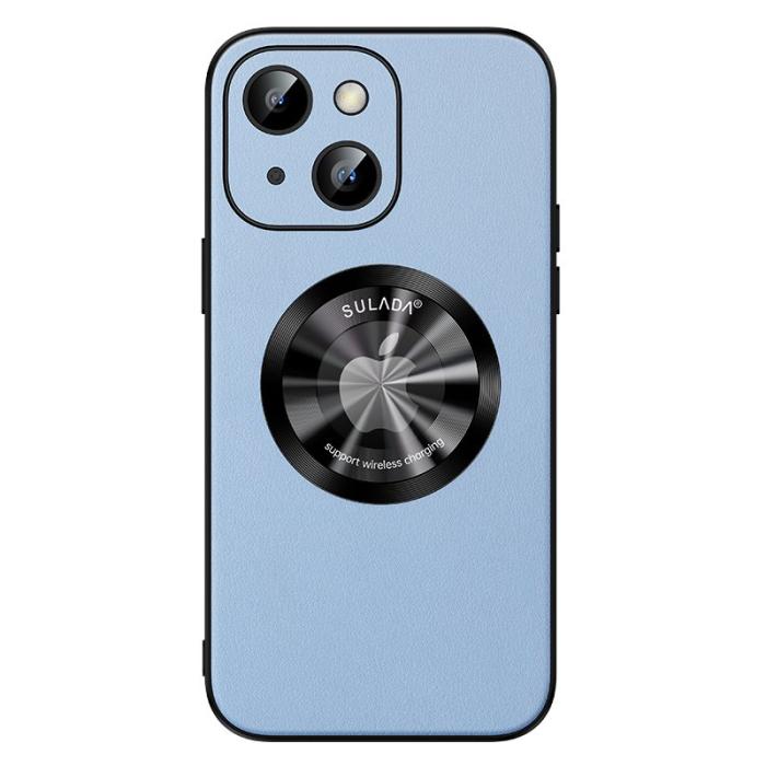 SULADA - SULADA iPhone 15 Plus Skal i PU Läder och TPU - Baby Blue