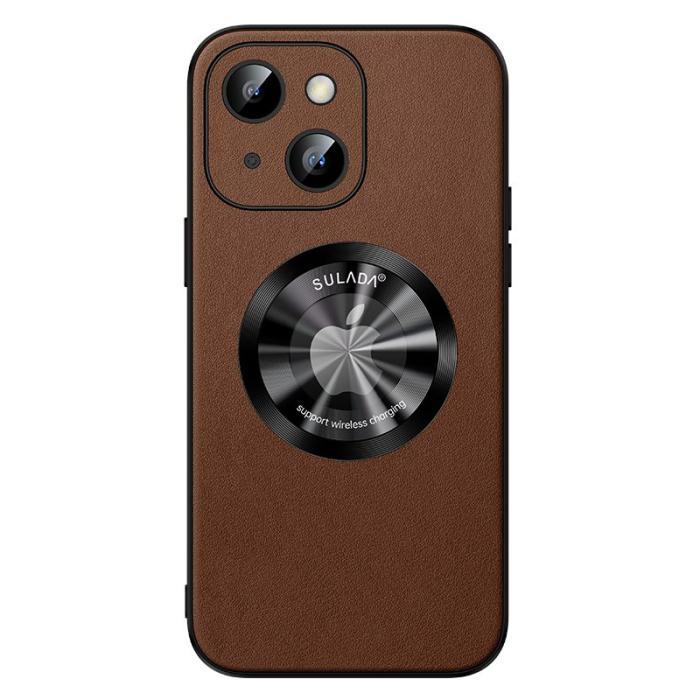 SULADA - SULADA iPhone 15 Plus Skal i PU Läder och TPU - Brun