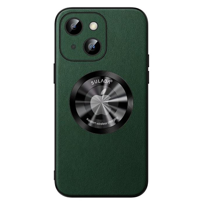 SULADA - SULADA iPhone 15 Plus Skal i PU Läder och TPU - Grön