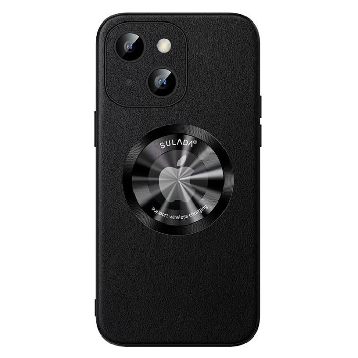 SULADA - SULADA iPhone 15 Plus Skal i PU Läder + TPU, Svart