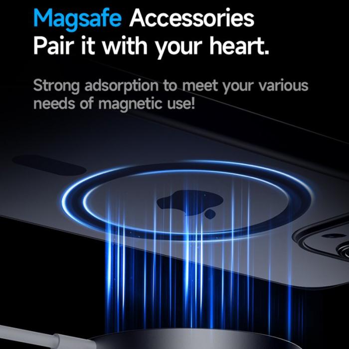 SULADA - SULADA iPhone 15 Plus Skal MagSafe Stöttålig Titanium Blå