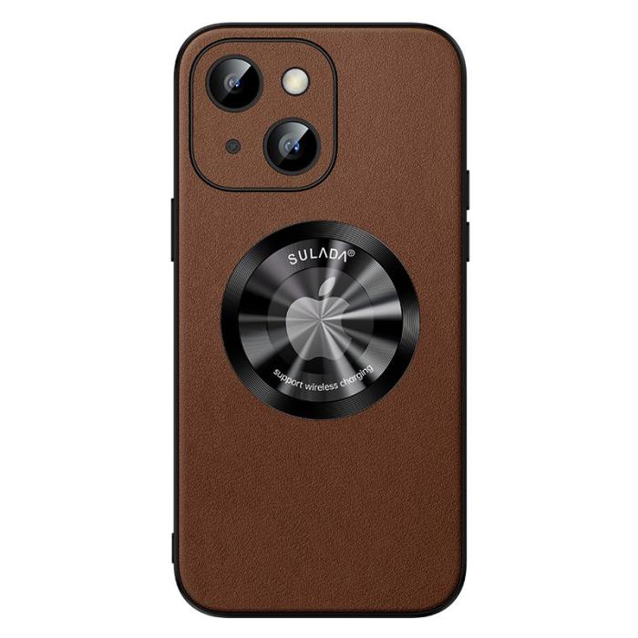 SULADA - SULADA iPhone 15 Plus Skal Microfiber Läder + TPU Stöttålig Brun