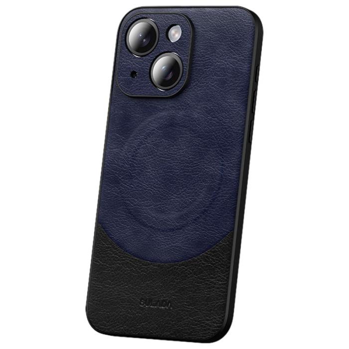 SULADA - SULADA iPhone 15 Plus Skal PU Läder Coated PC+TPU Blå