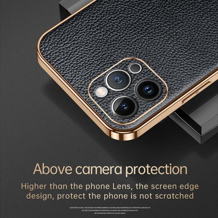 SULADA - SULADA iPhone 15 Pro Max Skal Electroplating PU Läder Röd