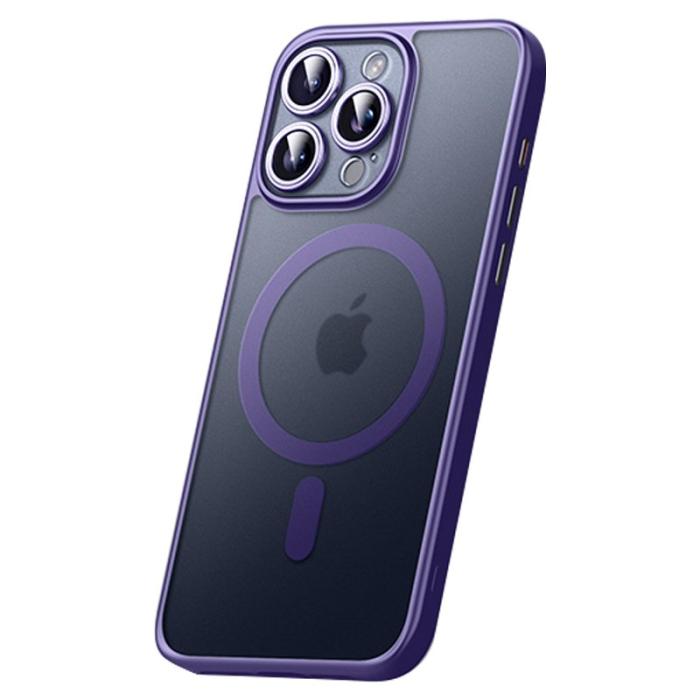 SULADA - SULADA iPhone 15 Pro Max Skal MagSafe Anti-fall Mörklila