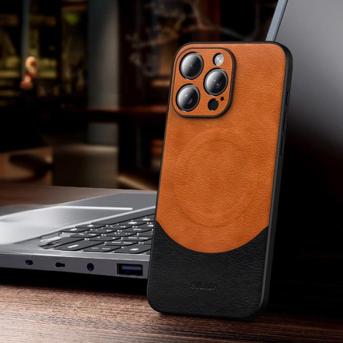 SULADA - SULADA iPhone 15 Pro Max Skal MagSafe Läder Orange