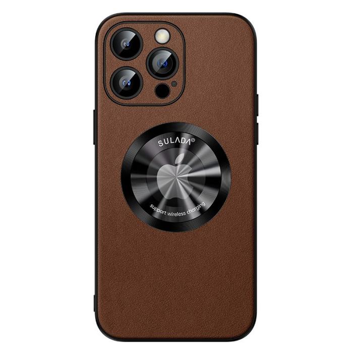 SULADA - SULADA iPhone 15 Pro Max Skal Microfiber Läder TPU - Brun