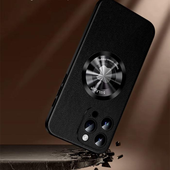 SULADA - SULADA iPhone 15 Pro Max Skal Microfiber Läder TPU Mörkblå