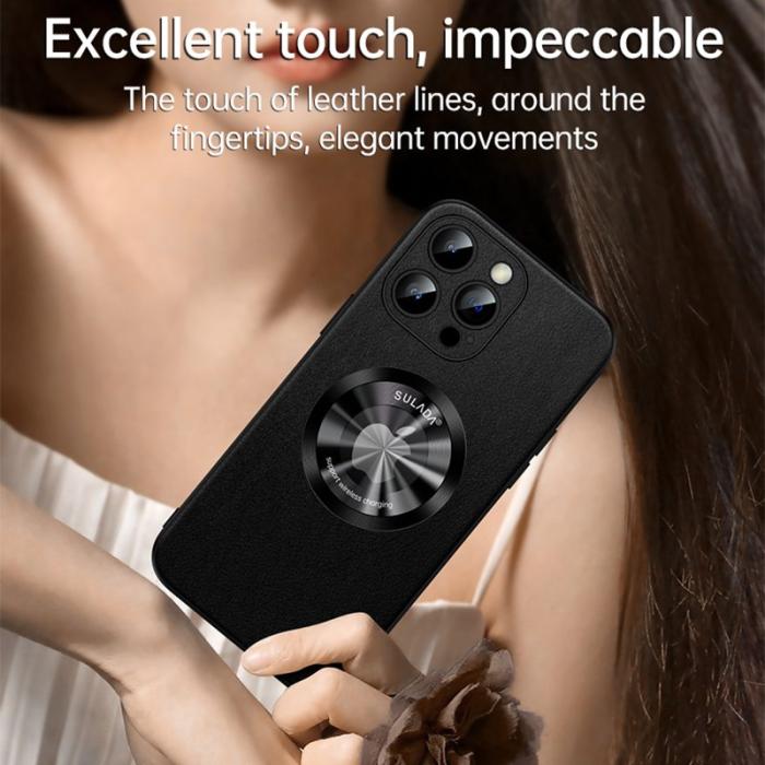 SULADA - SULADA iPhone 15 Pro Max Skal Microfiber Läder + TPU - Svart