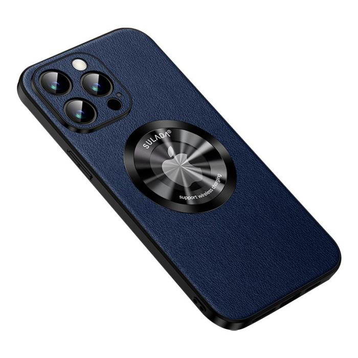 SULADA - SULADA iPhone 15 Pro Max Skal PU Läder TPU MagSafe Blå