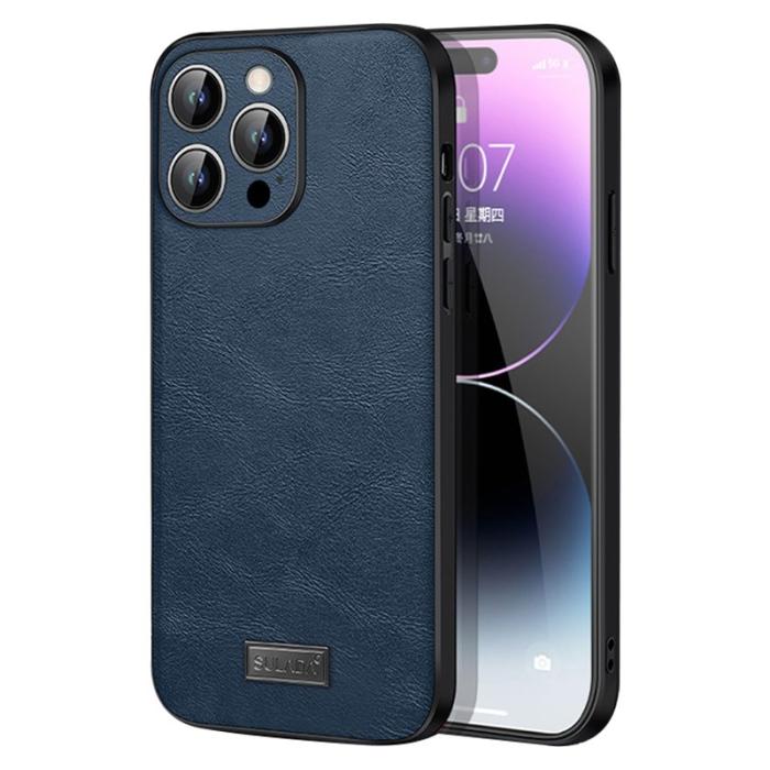 SULADA - SULADA iPhone 15 Pro Max Skal PU Läder TPU PC Stöttålig Blå