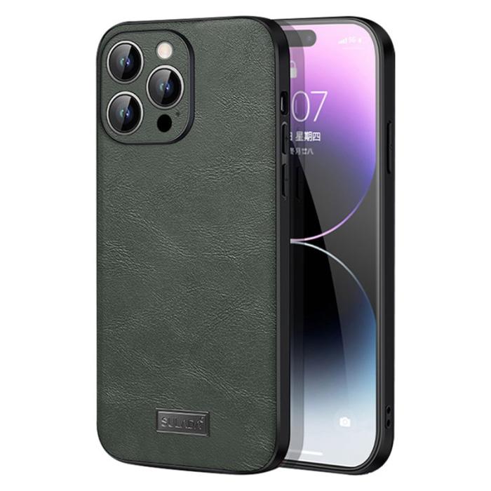 SULADA - SULADA iPhone 15 Pro Max Skal PU Läder TPU PC Stöttålig Grön