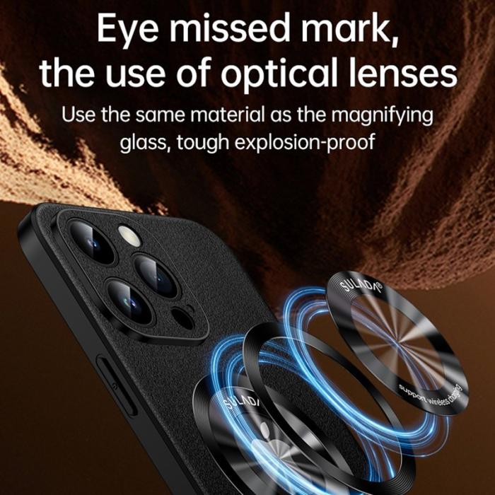 SULADA - SULADA iPhone 15 Pro Max Skal PU Läder TPU Röd Anti-repor