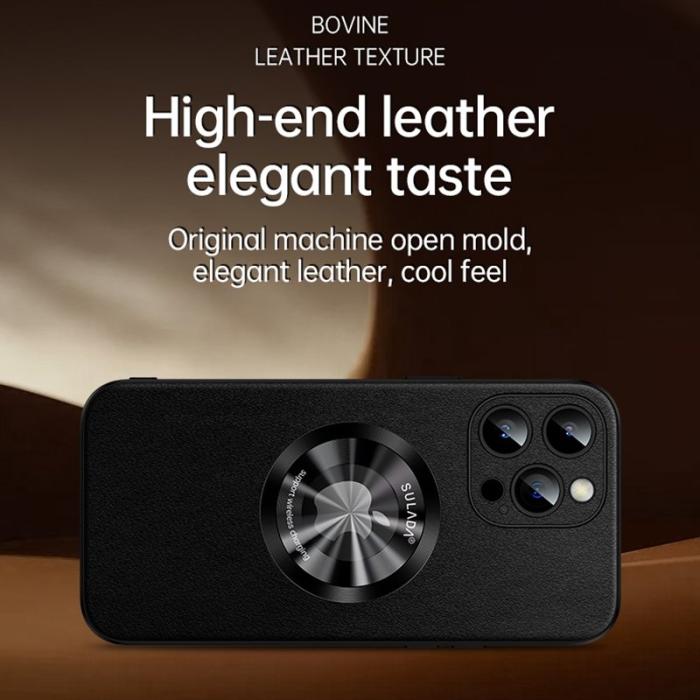 SULADA - SULADA iPhone 15 Pro Max Skal PU Läder TPU Röd Anti-repor