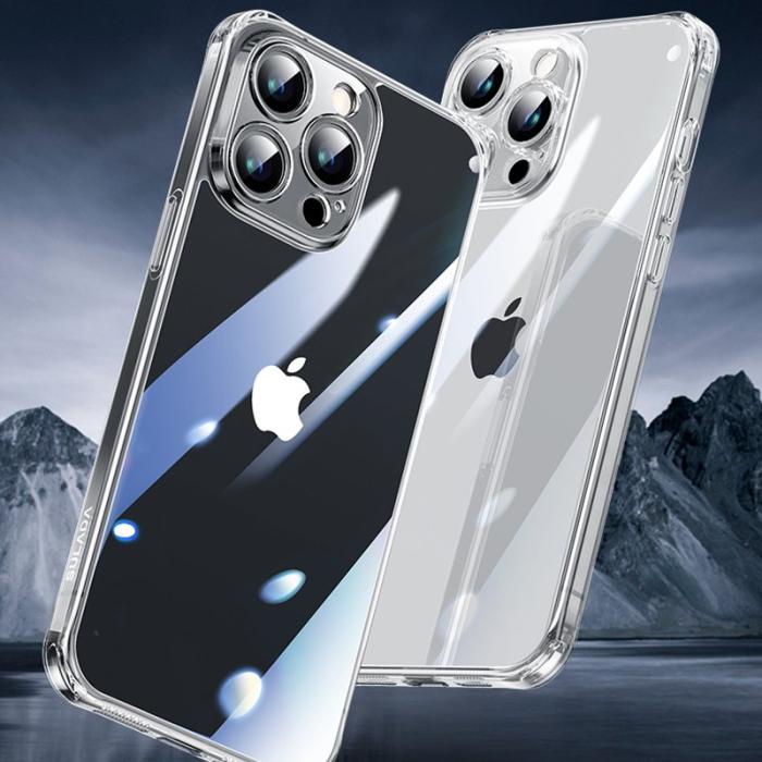 SULADA - SULADA iPhone 15 Pro Max Skal TPU + Härdat Glas - Transparent Svart