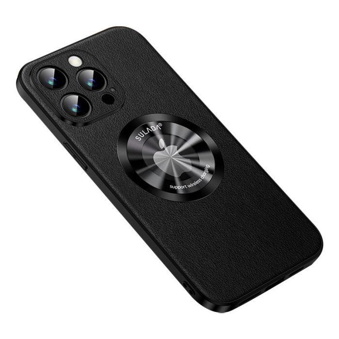 SULADA - SULADA iPhone 15 Pro Skal PU Läder Coated TPU Svart