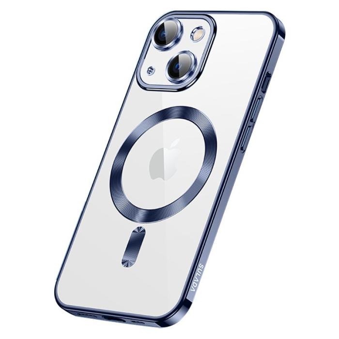 SULADA - SULADA iPhone 15 Skal MagSafe TPU och Härdat Glas Titanium Blue