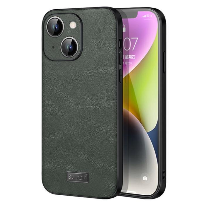 SULADA - SULADA iPhone 15 Skal PU Läder Coated TPU+PC Grön