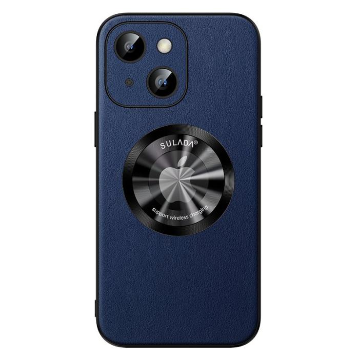 SULADA - SULADA iPhone 15 Skal PU Läder + TPU MagSafe Kompatibel - Blå