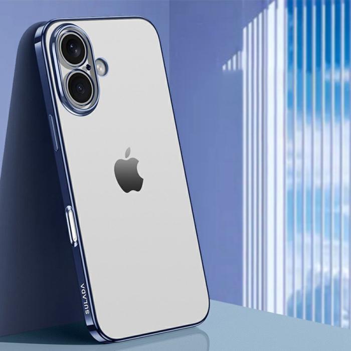 SULADA - SULADA iPhone 16 Plus Skal Electroplated AG Matte TPU Blå