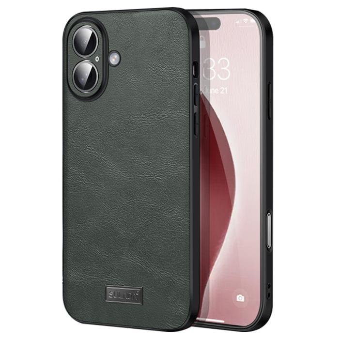 SULADA - SULADA iPhone 16 Plus Skal PU Läder TPU PC Bakcover - Grön
