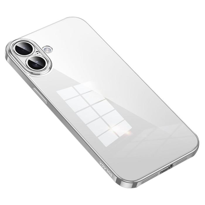SULADA - SULADA iPhone 16 Plus Skal Ultra-Tunt Elektropläterat TPU Klar Silver
