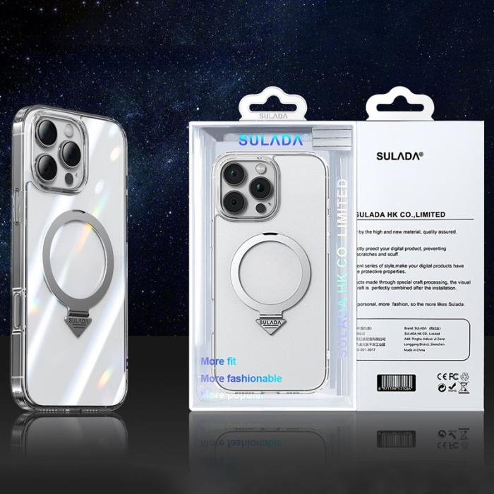 SULADA - SULADA iPhone 16 Pro Max Skal MagSafe Kickstand Klar Hård PC