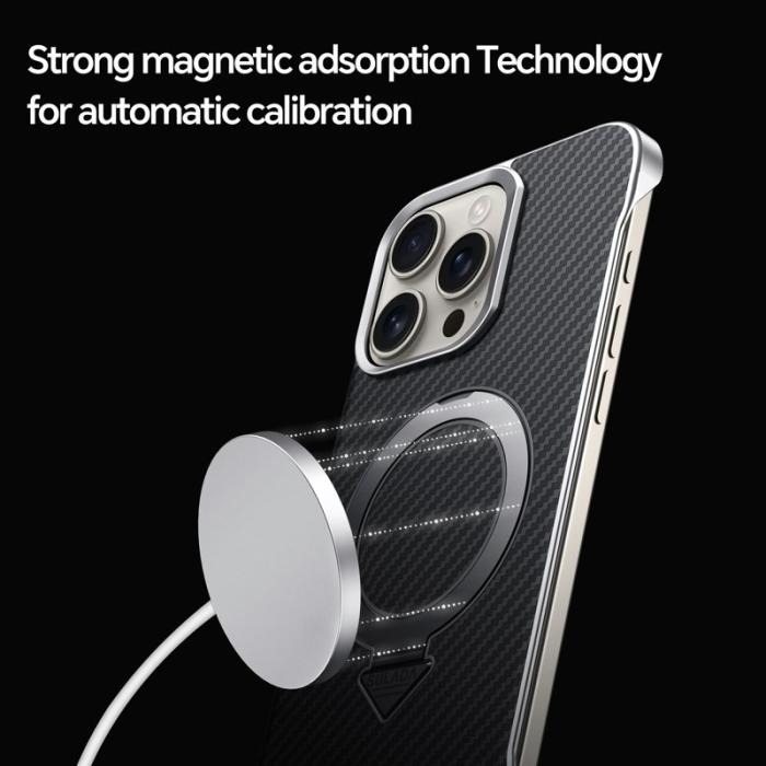 SULADA - SULADA iPhone 16 Pro Max Skal MagSafe Kickstand PU PC Blå