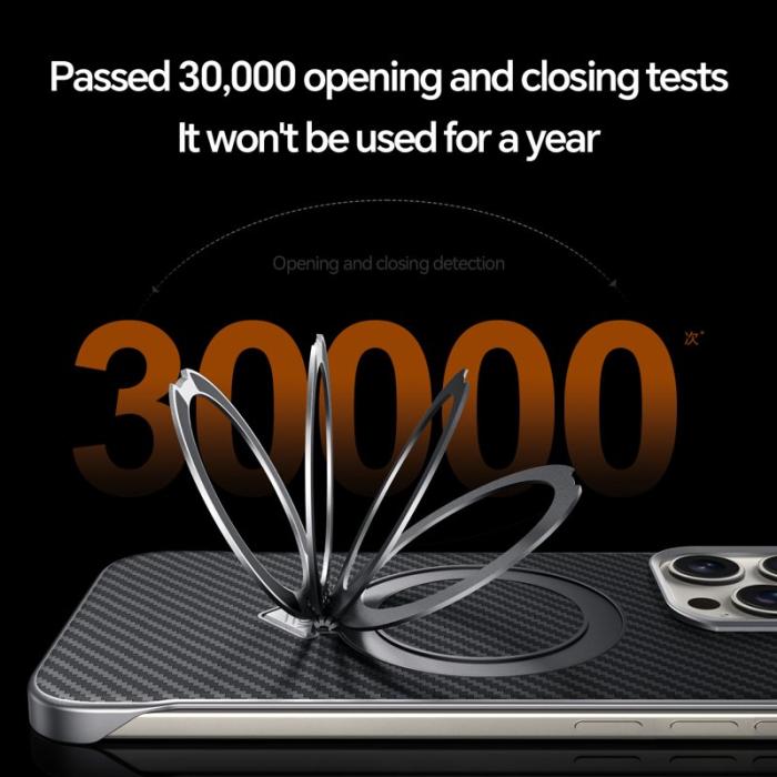 SULADA - SULADA iPhone 16 Pro Max Skal MagSafe Kickstand PU PC Lila