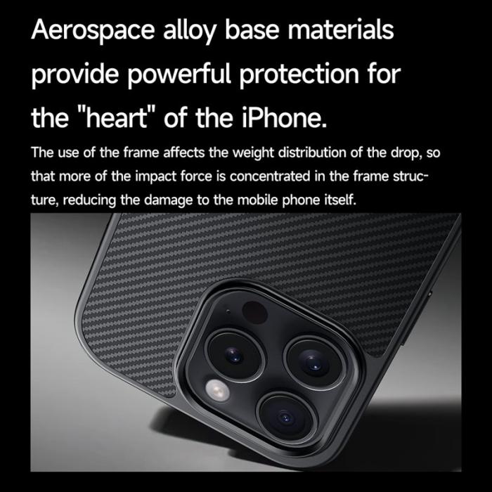 SULADA - SULADA iPhone 16 Pro Max Skal MagSafe Metallram PU+TPU Lila