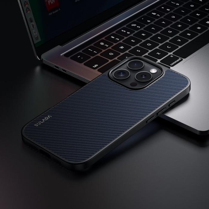 SULADA - SULADA iPhone 16 Pro Max Skal MagSafe PU+TPU Blå