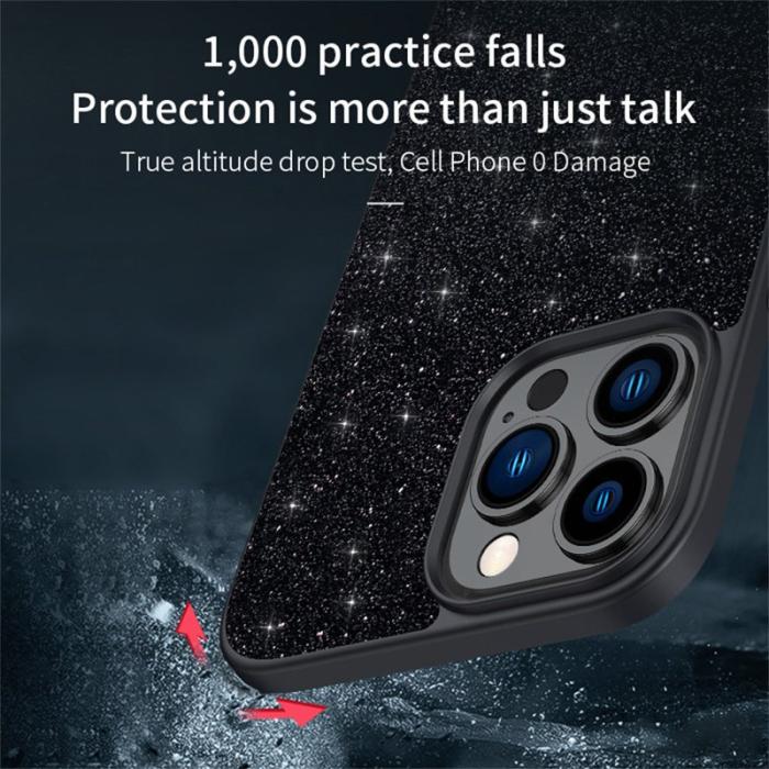 SULADA - SULADA iPhone 16 Pro Max Skal PU Läder + PC + TPU Glittrig Svart