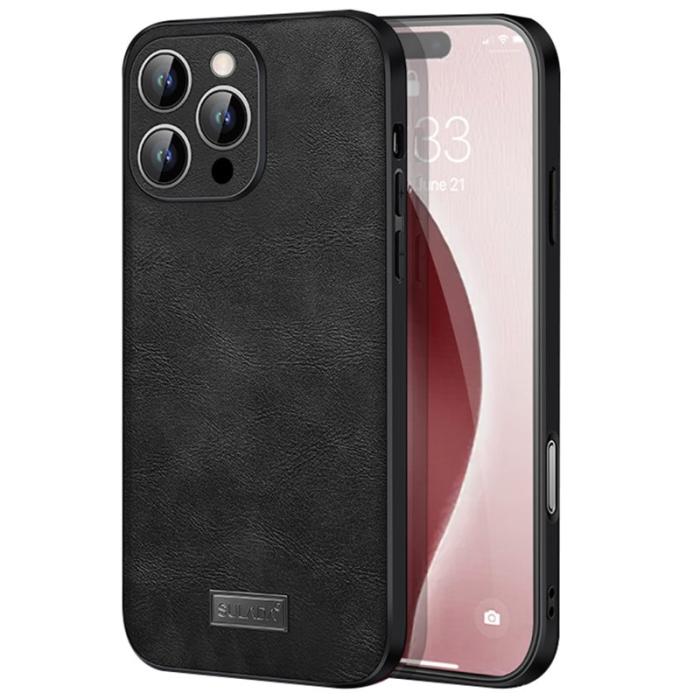 SULADA - SULADA iPhone 16 Pro Max Skal PU Läder TPU PC Baksidan - Svart