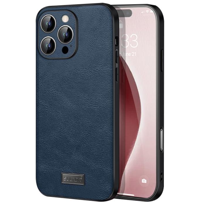 SULADA - SULADA iPhone 16 Pro Max Skal PU Läder + TPU + PC - Blå
