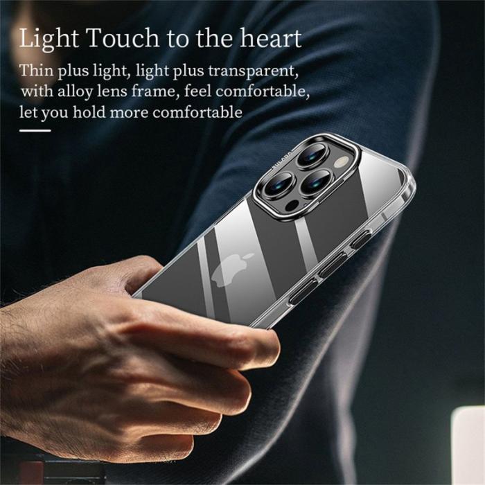 SULADA - SULADA iPhone 16 Pro Skal Fällbart Kamerastativ TPU+PC Klar Silver