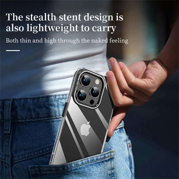 SULADA - SULADA iPhone 16 Pro Skal Fällbart Kamerastativ TPU+PC Klar Silver