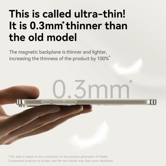 SULADA - SULADA iPhone 16 Pro Skal MagSafe Kickstand Klar PC Titanium Silver