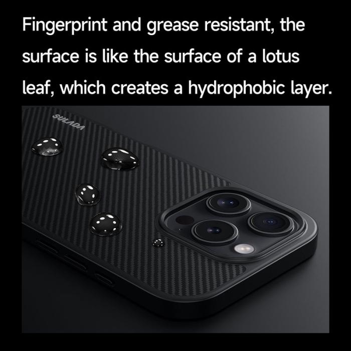 SULADA - SULADA iPhone 16 Pro Skal MagSafe Metallram PU+TPU Lila