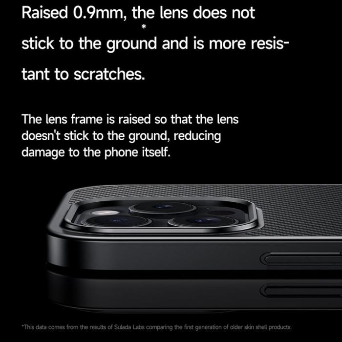 SULADA - SULADA iPhone 16 Pro Skal MagSafe Metallram PU+TPU Svart