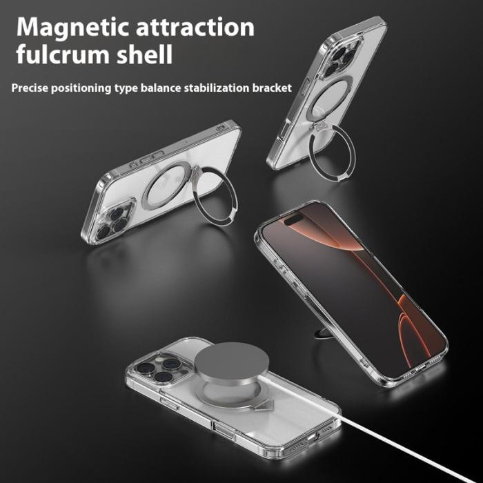 SULADA - SULADA iPhone 16 Pro Skal MagSafe Ställ Klar Hård PC Transparent