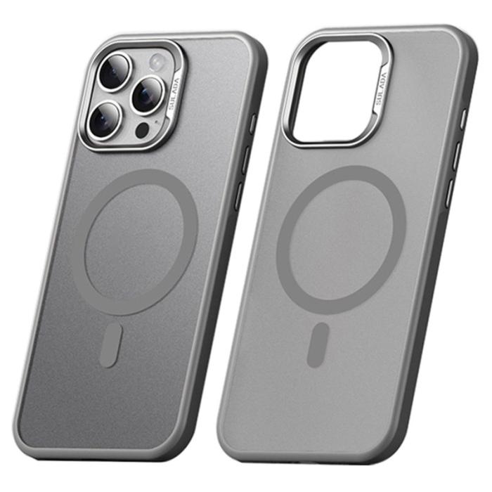 SULADA - SULADA iPhone 16 Pro Skal MagSafe Ultra-Tunn PC+TPU Titanium Grå