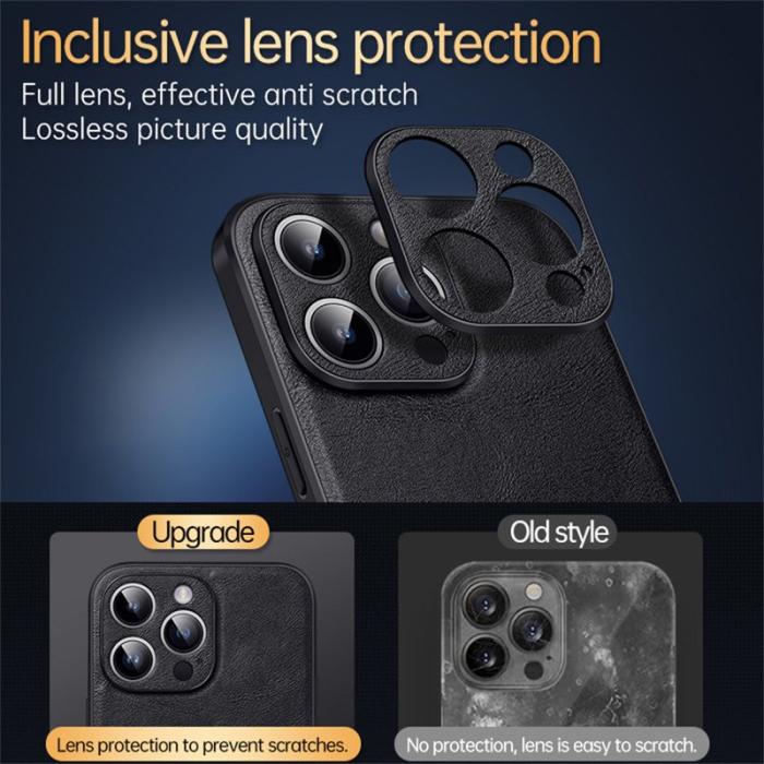 SULADA - SULADA iPhone 16 Pro Skal PU Läder+TPU+PC Orange