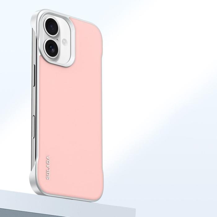 SULADA - SULADA iPhone 16 Skal Frameless PU + PC Baksida - Rosa