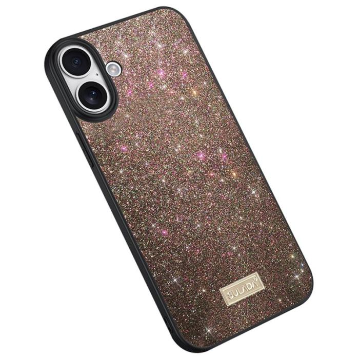 SULADA - SULADA iPhone 16 Skal PU Läder + PC + TPU Glittrande Multi-Färg
