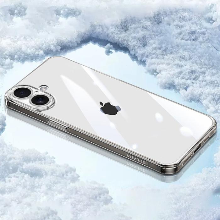 SULADA - SULADA iPhone 16 Skal TPU + Härdat Glas Stöttåligt - Transparent Svart