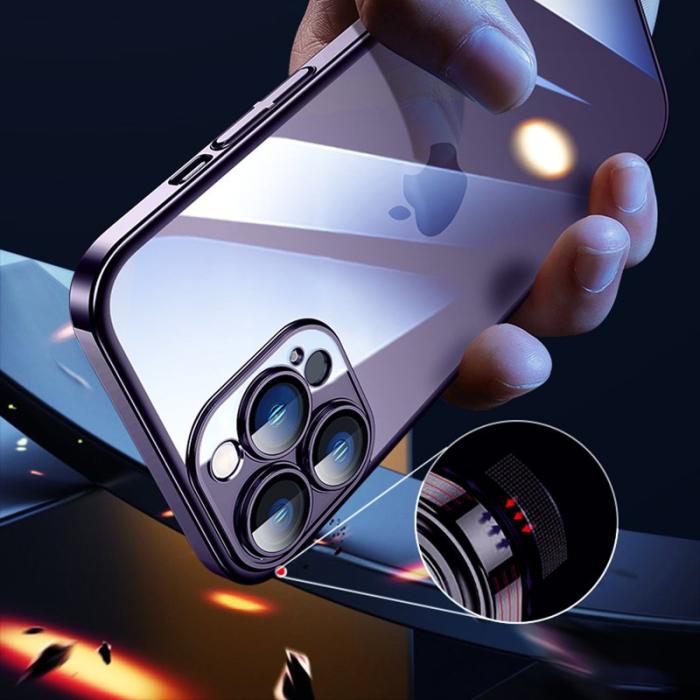 SULADA - SULADA JINGJIA iPhone 15 Pro Skal Hård PC Klarglas Blå