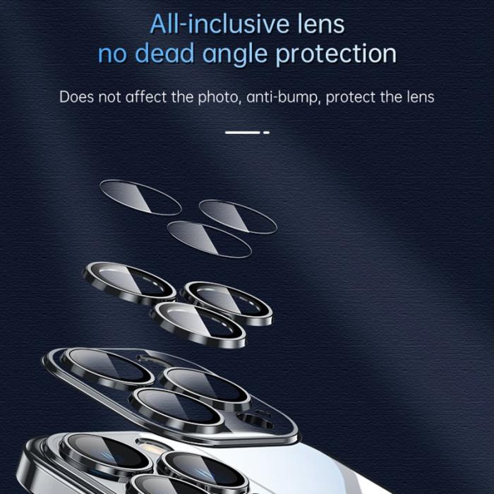 SULADA - SULADA JINGJIA iPhone 15 Pro Skal Hård PC Tempererat Glas Silver