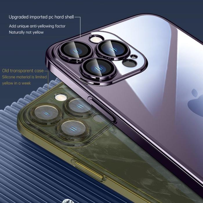 SULADA - SULADA JINGJIA iPhone 15 Pro Skal Hård PC Tempererat Glas Silver