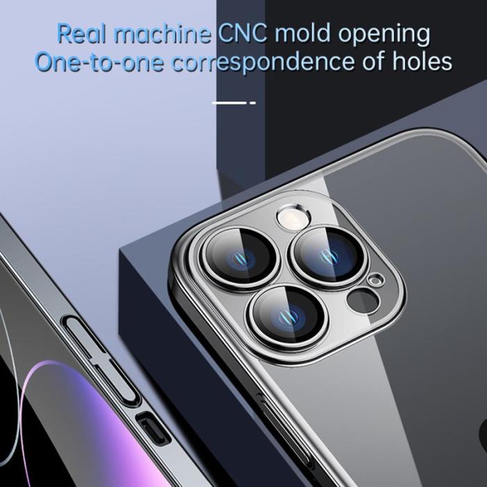 SULADA - SULADA JINGJIA iPhone 15 Pro Skal Hård PC Tempererat Glas Silver